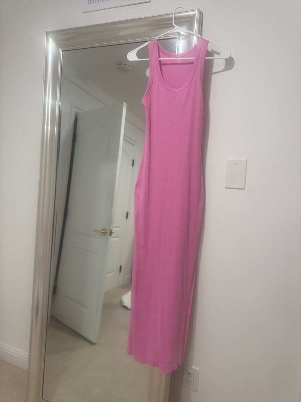 Sleeveless Pink Maxi Tank Dress - Classic Everyday Style
